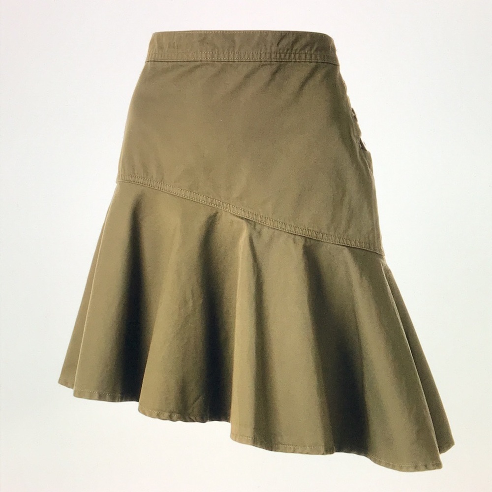 Nobody Denim Olive Flared Midi Skirt - Yama Skirt, Size 25